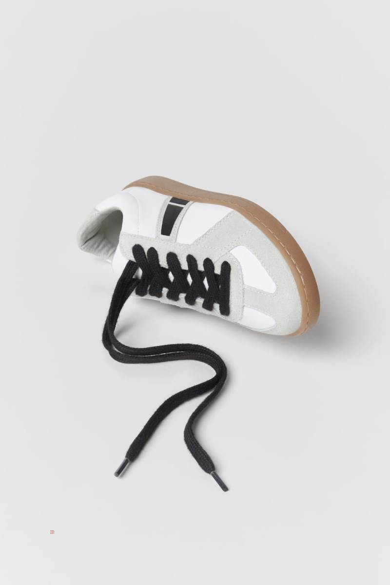 ZARA LEATHER PIECE Sneakers Pojke Vita | VGOJR-9103
