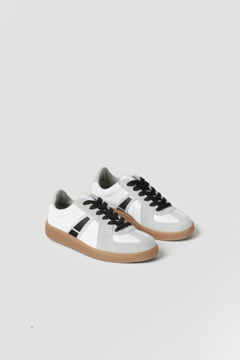 ZARA LEATHER PIECE Sneakers Pojke Vita | VGOJR-9103