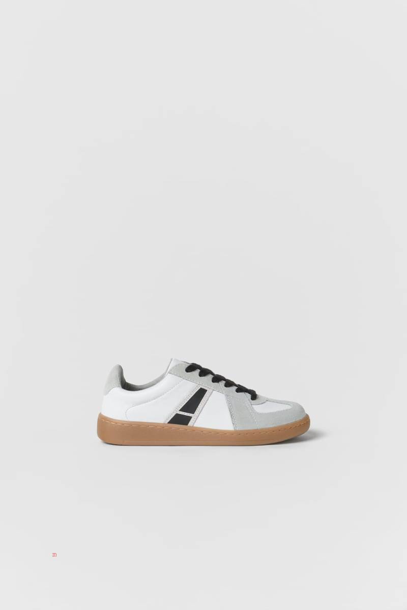 ZARA LEATHER PIECE Sneakers Pojke Vita | VGOJR-9103