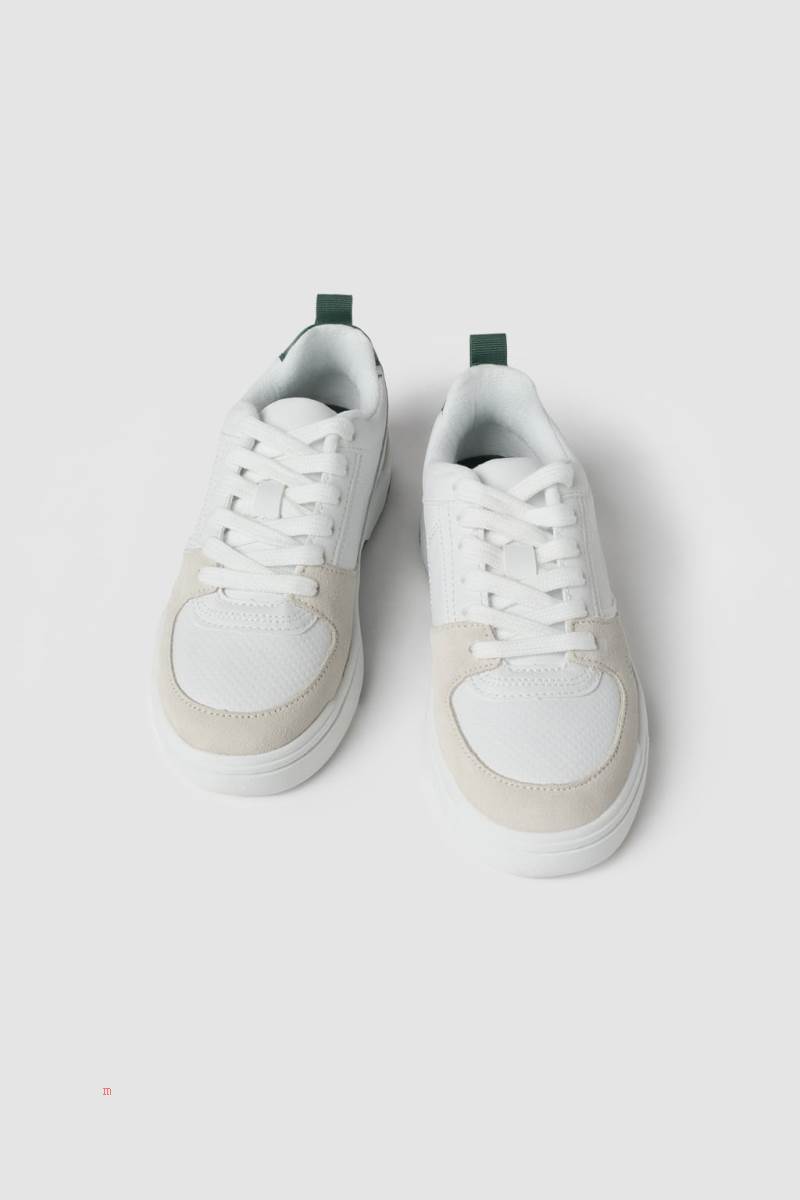 ZARA LEATHER RETRO Träningsskor Pojke Vita | SVLRA-7841