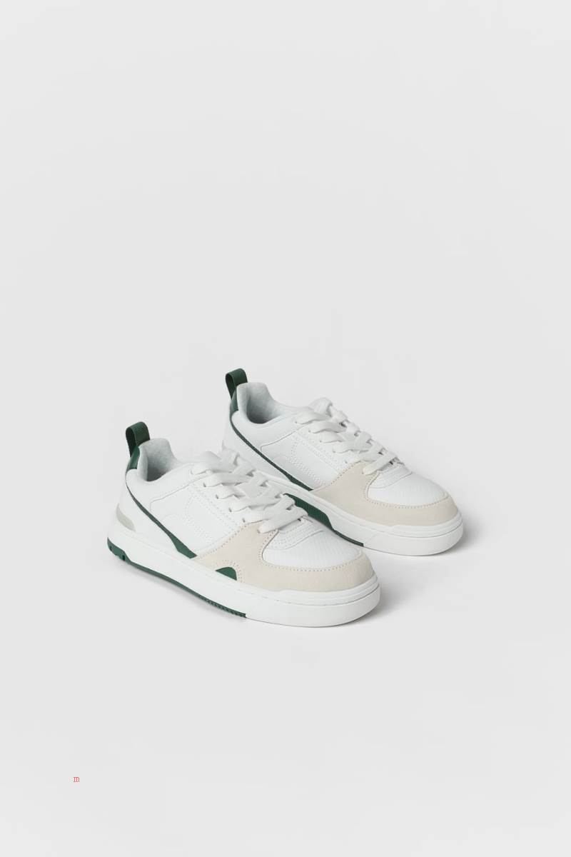 ZARA LEATHER RETRO Träningsskor Pojke Vita | SVLRA-7841