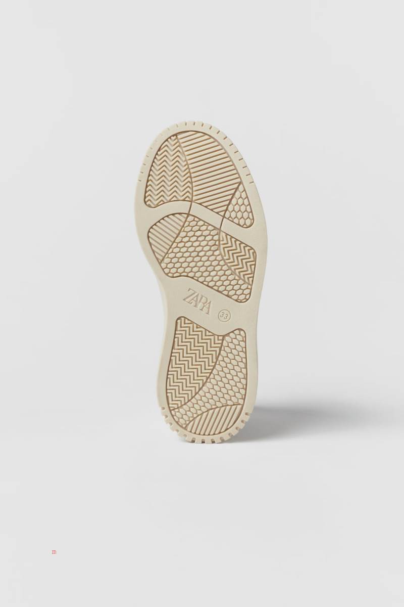 ZARA LEATHER Sneakers Pojke Vita | ZOJMH-4085