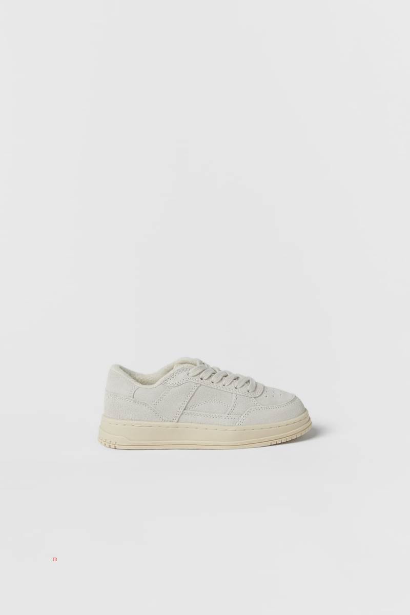 ZARA LEATHER Sneakers Pojke Vita | ZOJMH-4085