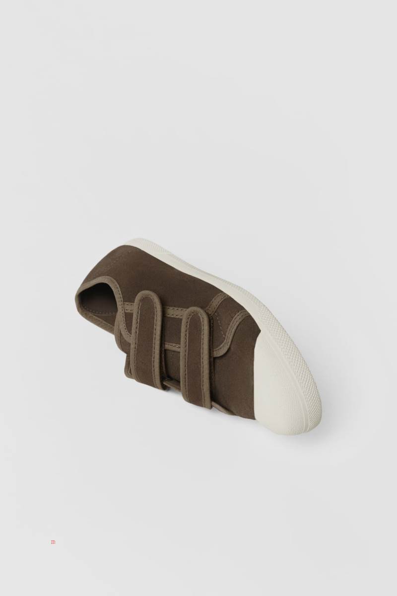 ZARA LEATHER Sneakers Tjej Bruna | ZDUXV-8650