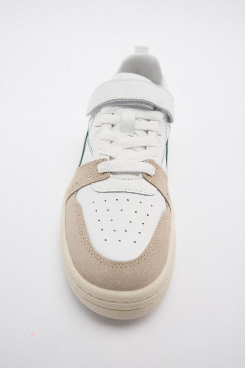 ZARA LEATHER Träningsskor Dam Gröna | KZCFH-6547