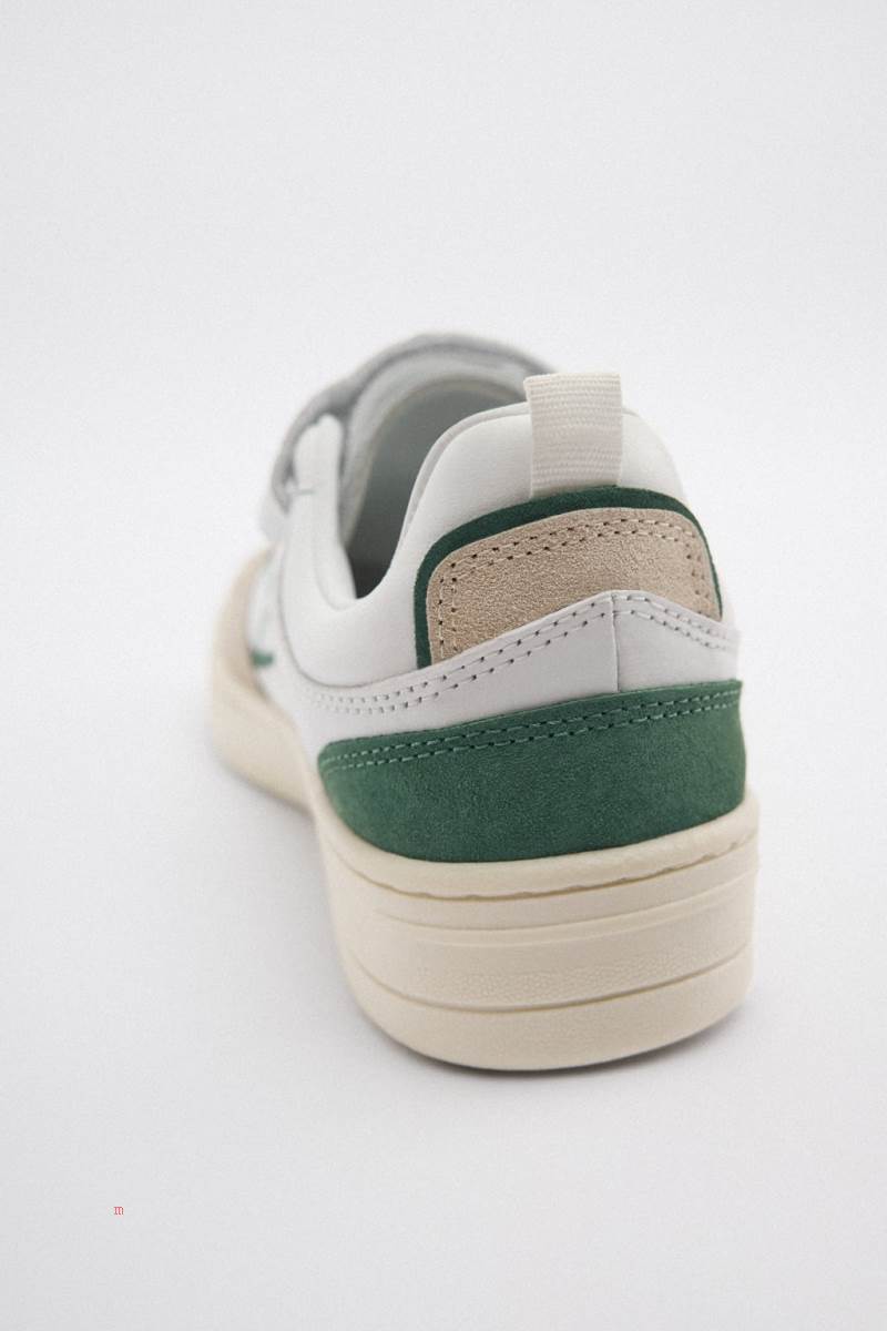 ZARA LEATHER Träningsskor Dam Gröna | KZCFH-6547