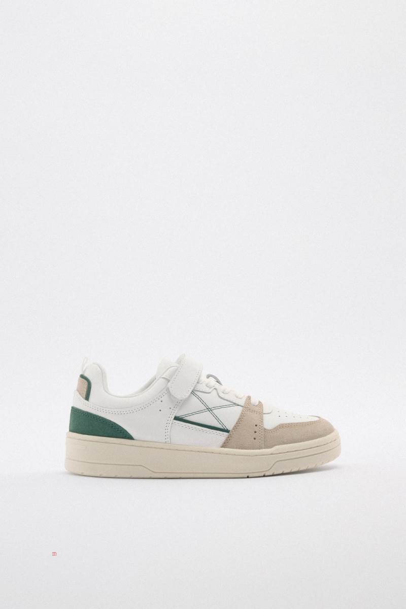 ZARA LEATHER Träningsskor Dam Gröna | KZCFH-6547