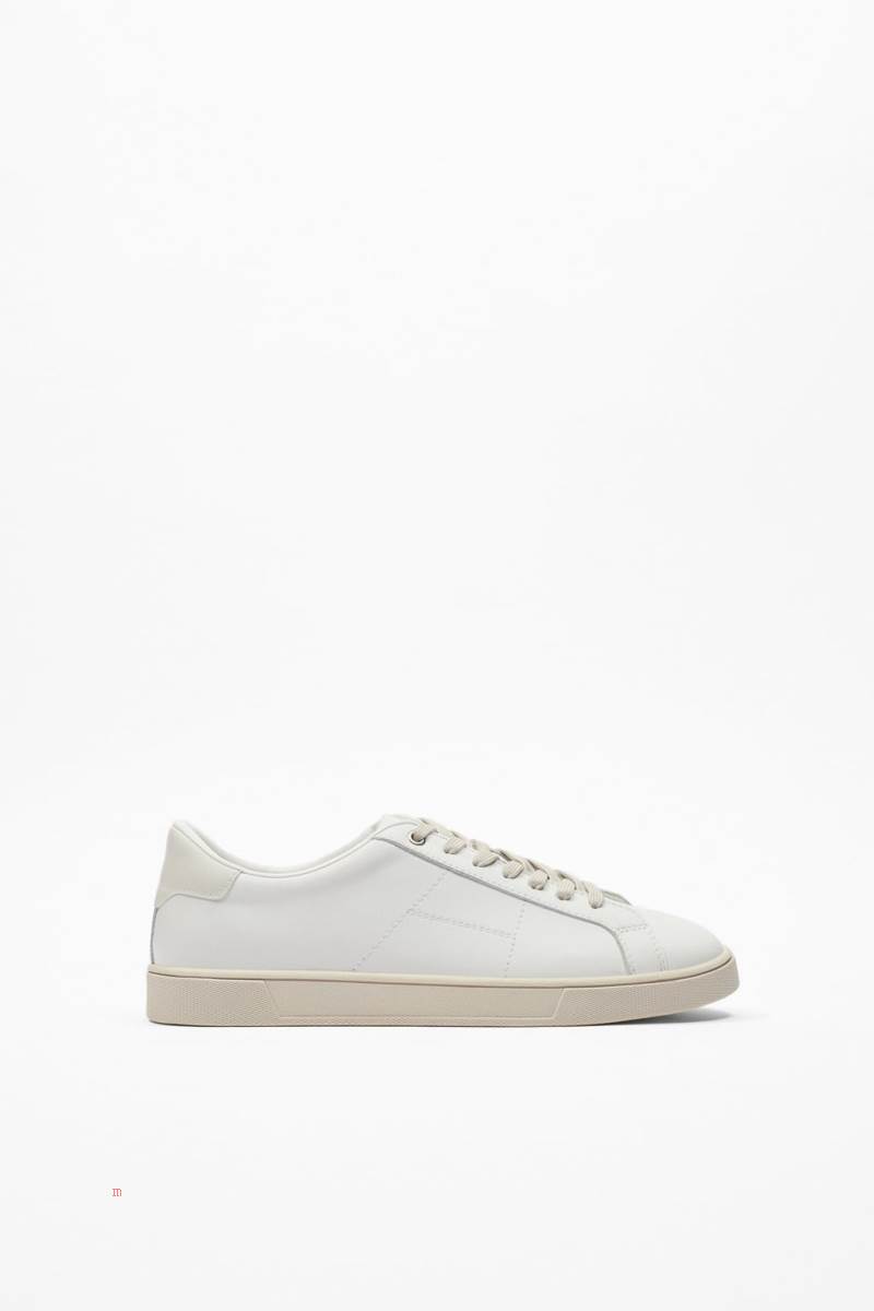 ZARA LEATHER Träningsskor Herr Vita | FVLTQ-4239