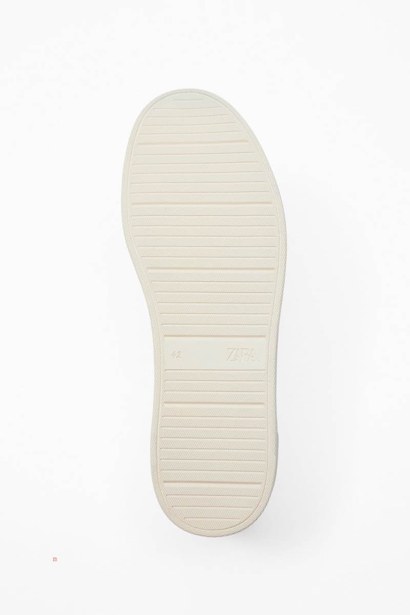 ZARA LEATHER Träningsskor Herr Vita | FVLTQ-4239