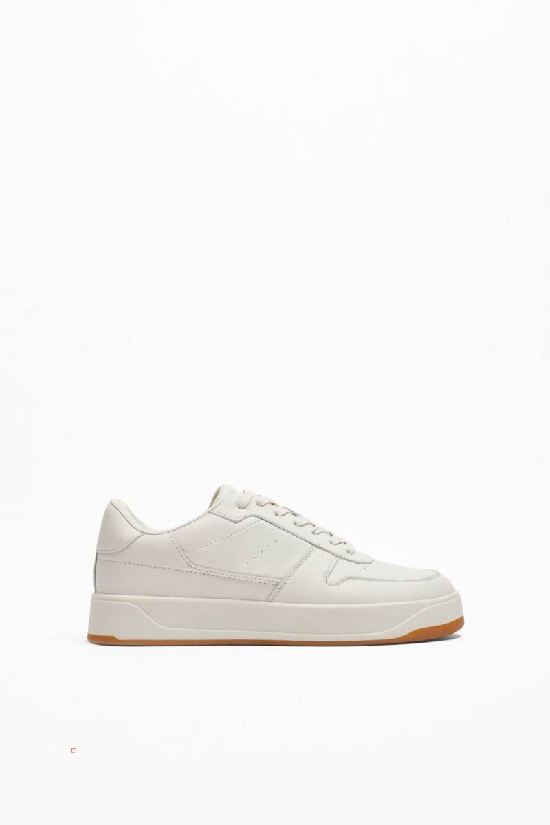 ZARA LEATHER Träningsskor Herr Vita | WXTUN-8314
