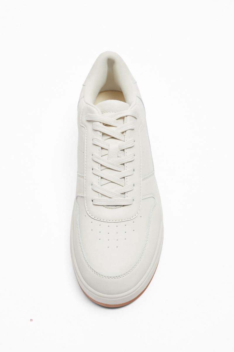 ZARA LEATHER Träningsskor Herr Vita | WXTUN-8314