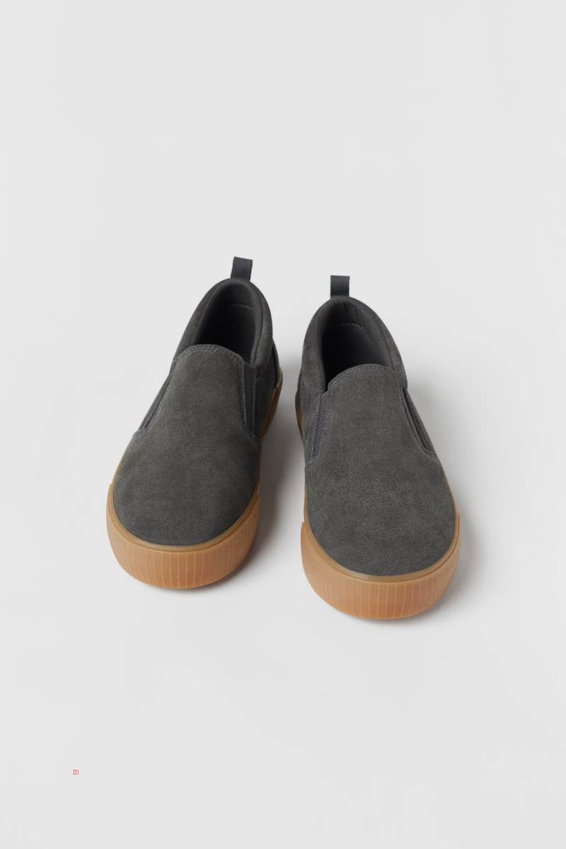 ZARA LEATHER Träningsskor Pojke Grå | ZSILU-9684