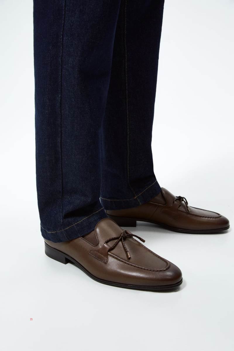 ZARA LEATHER WITH TASSEL Loafers Herr Bruna | YREBP-9827
