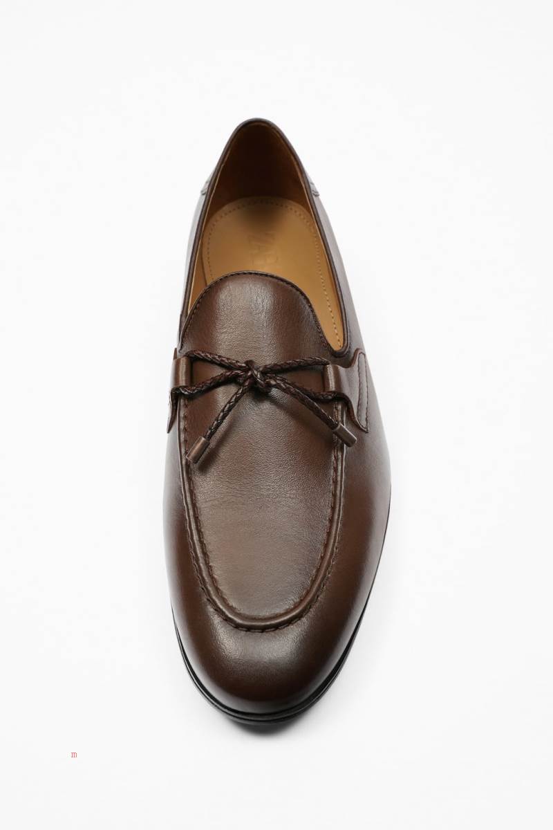 ZARA LEATHER WITH TASSEL Loafers Herr Bruna | YREBP-9827