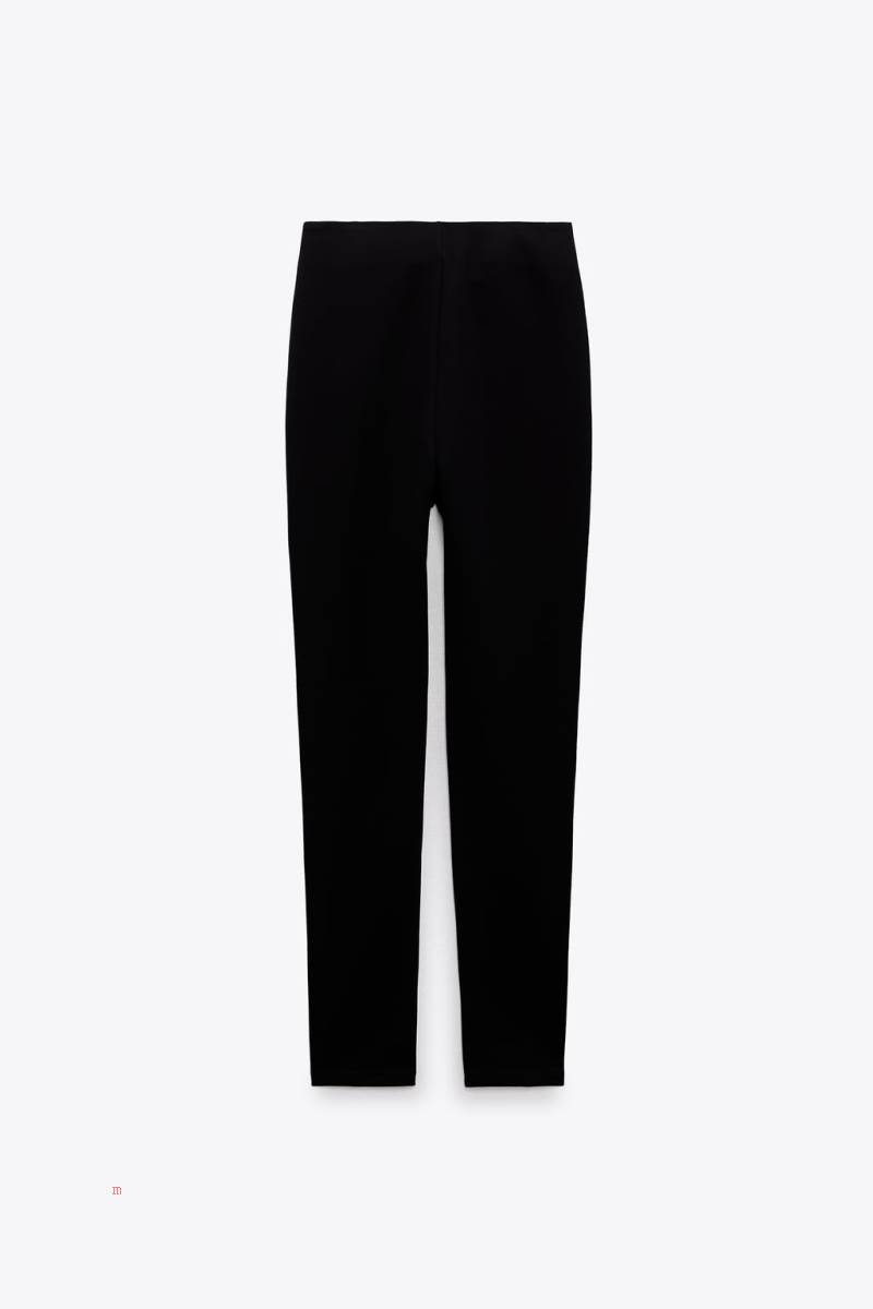 ZARA LEGGINGS WITH GOLD BUTTONS Leggings Dam Svarta | ZRXND-8439