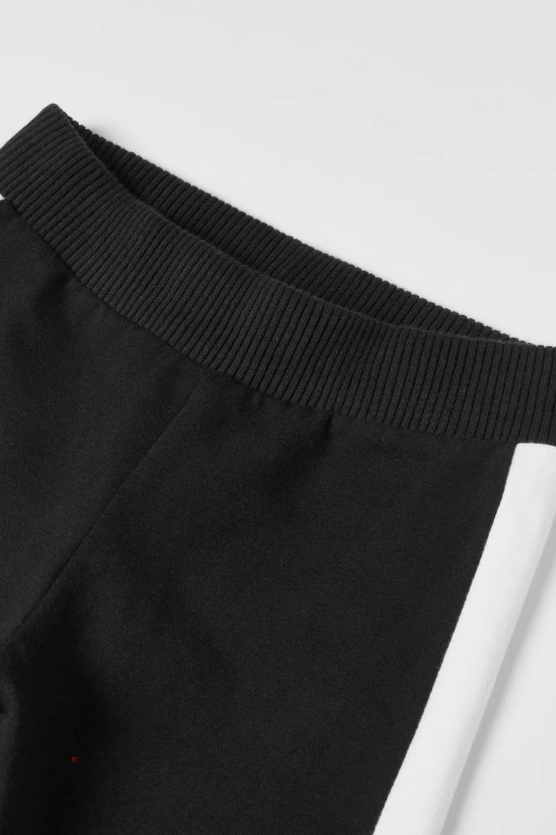 ZARA LEGGINGS WITH STRIPES Leggings Tjej Svarta | ORPEY-5679