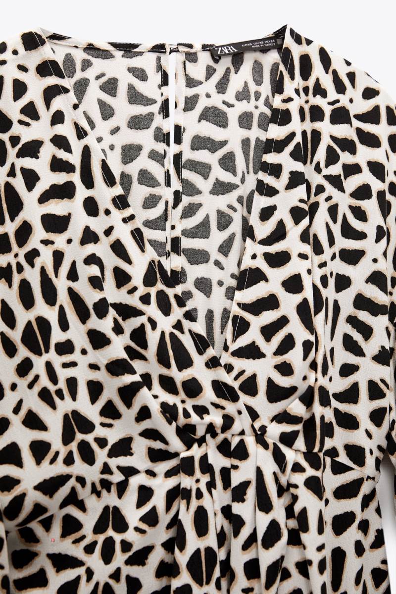 ZARA LEOPARD PRINT Jumpsuit Dam Svarta Vita | UQCTK-8572