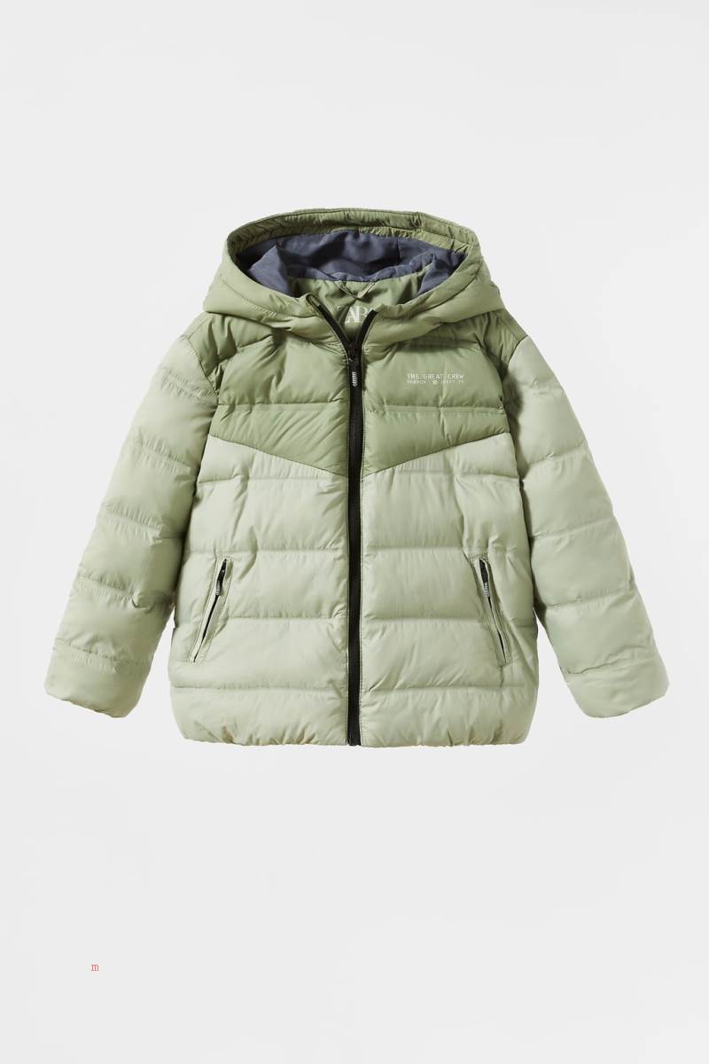 ZARA LIGHTWEIGHT RIPSTOP Pufferjacka Tjej Khaki | ZJVGR-4387