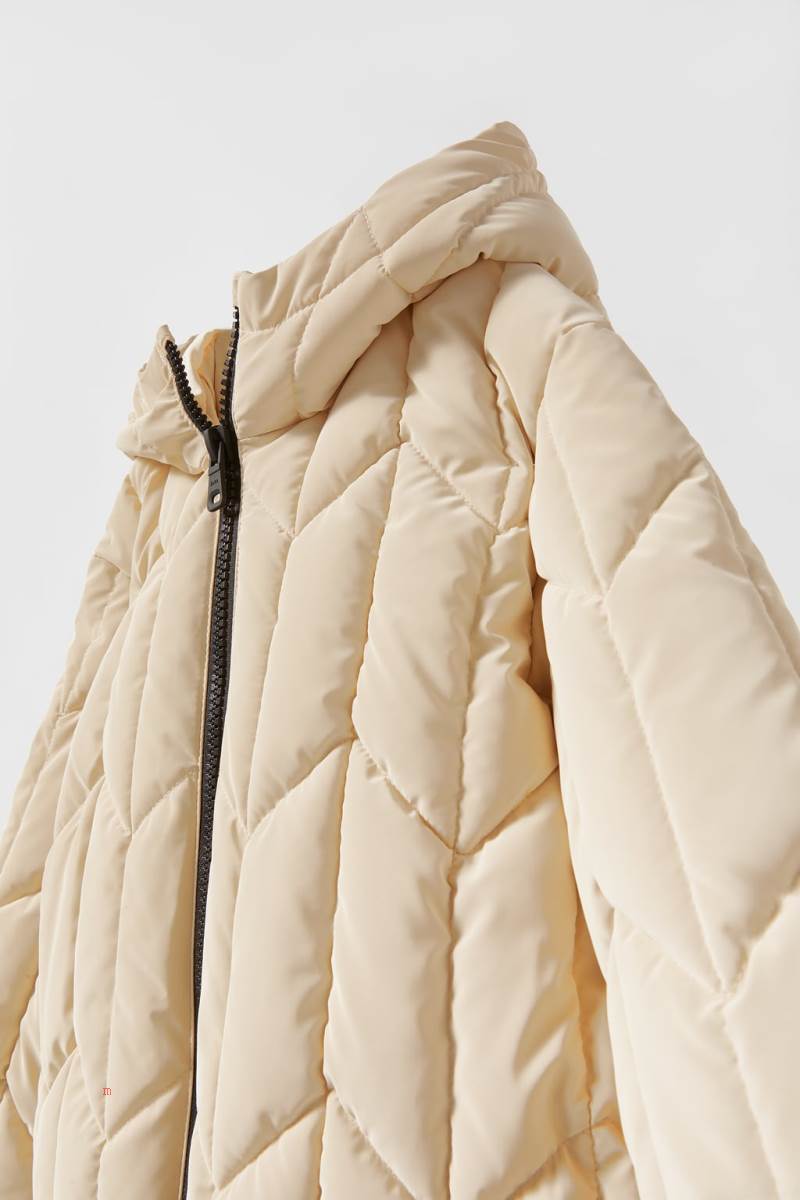 ZARA LIGHTWEIGHT WITH GEOMETRIC QUILTED DETAIL Rockar Tjej Grå Vita | TXKES-0941
