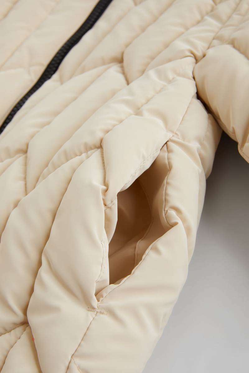 ZARA LIGHTWEIGHT WITH GEOMETRIC QUILTED DETAIL Rockar Tjej Grå Vita | TXKES-0941