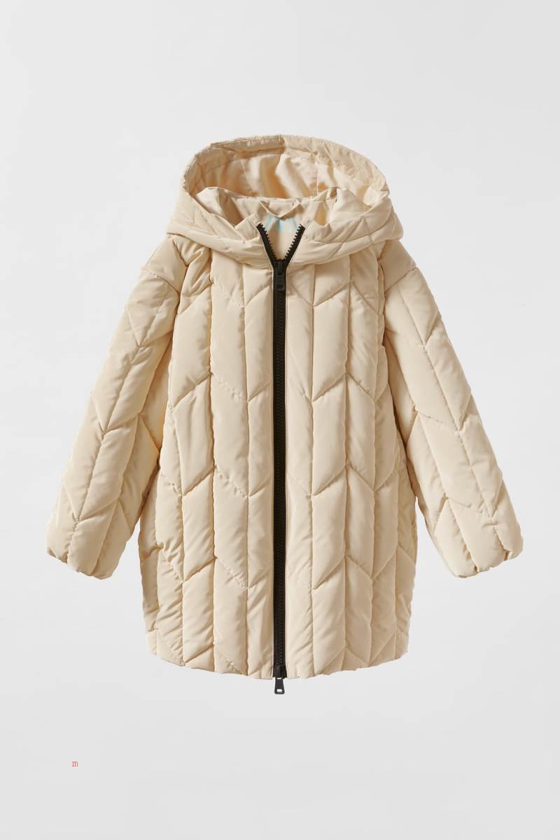 ZARA LIGHTWEIGHT WITH GEOMETRIC QUILTED DETAIL Rockar Tjej Grå Vita | TXKES-0941