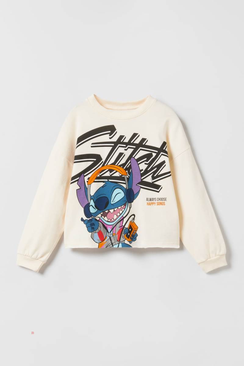 ZARA LILO & STITCH © DISNEY T-shirt Tjej Grå Vita | OBSJR-9834