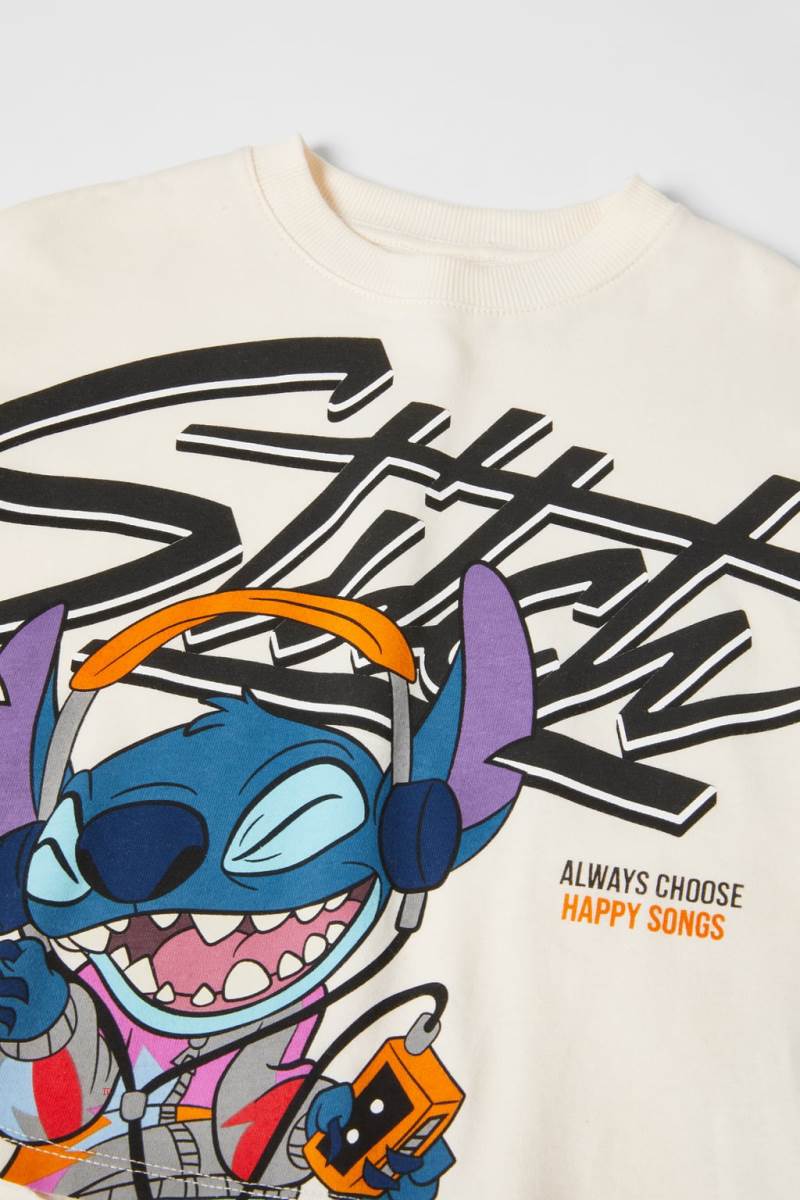 ZARA LILO & STITCH © DISNEY T-shirt Tjej Grå Vita | OBSJR-9834