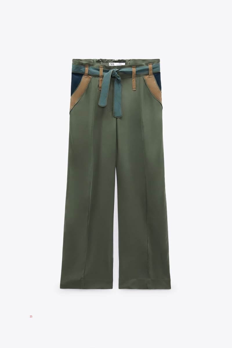 ZARA LIMITED EDITION FLOWING Byxor Dam Mörkgröna | BIYVO-0396