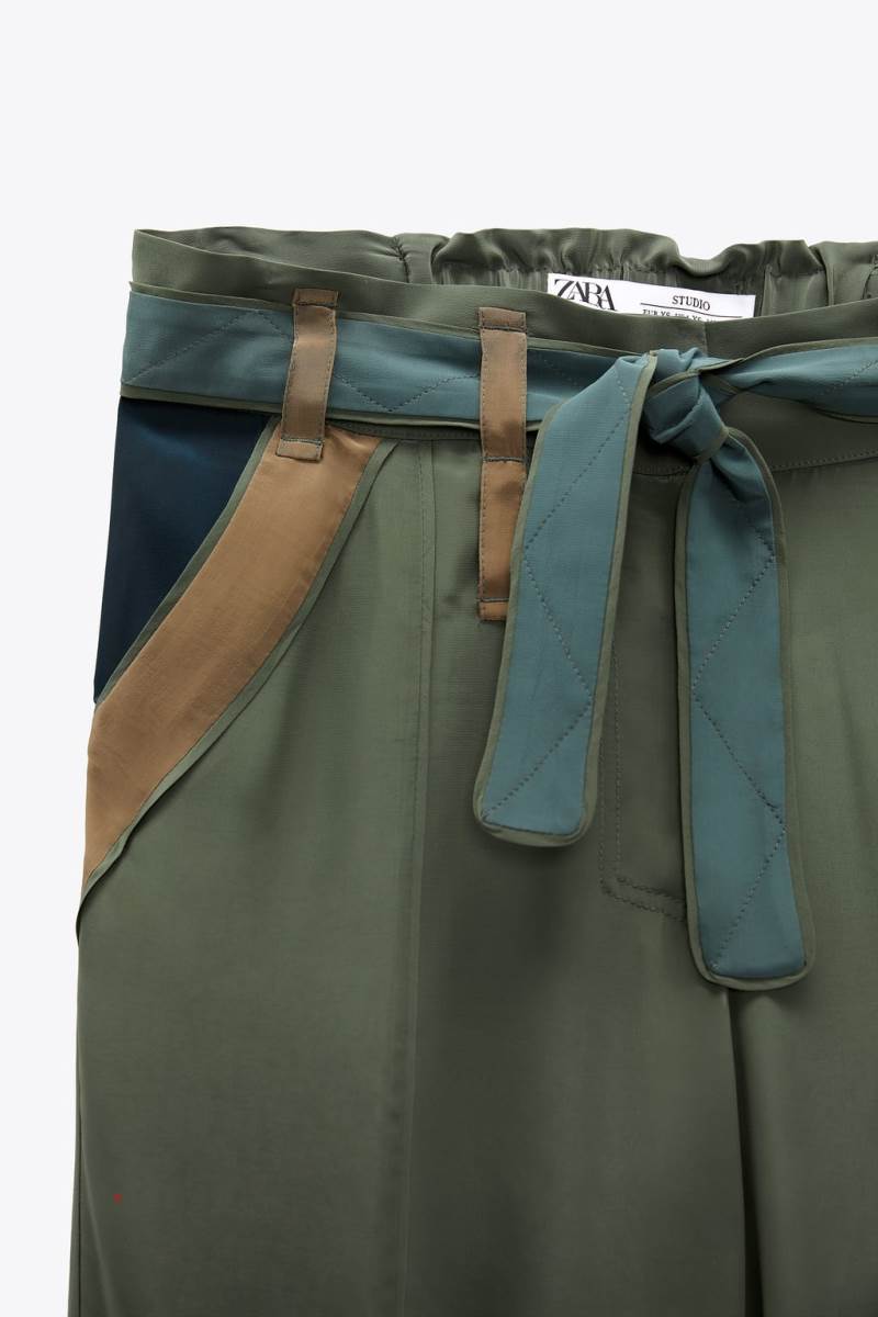 ZARA LIMITED EDITION FLOWING Byxor Dam Mörkgröna | BIYVO-0396