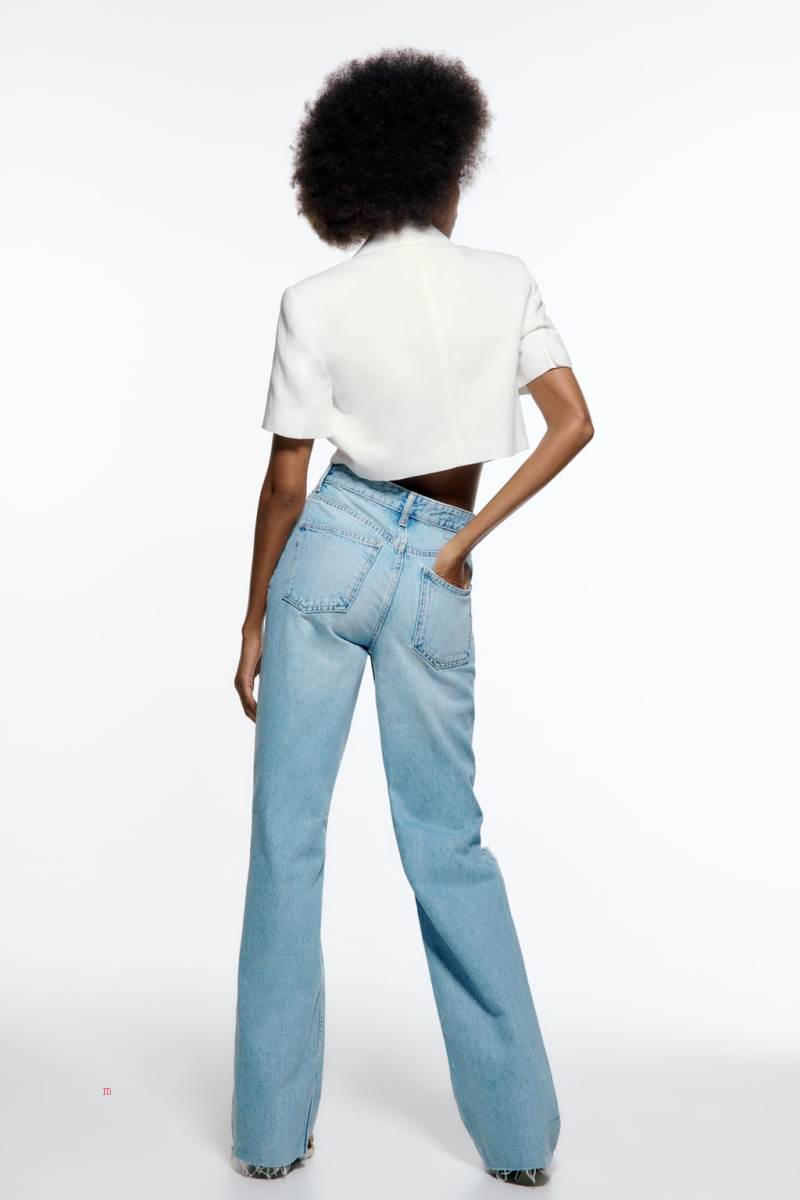 ZARA LINEN BLEND CROPPED Blazers Dam Vita | QEUGR-8925