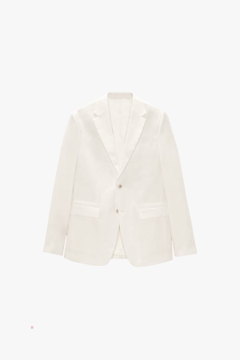 ZARA LINEN BLEND SUIT Blazers Herr Vita | VBZAU-4705