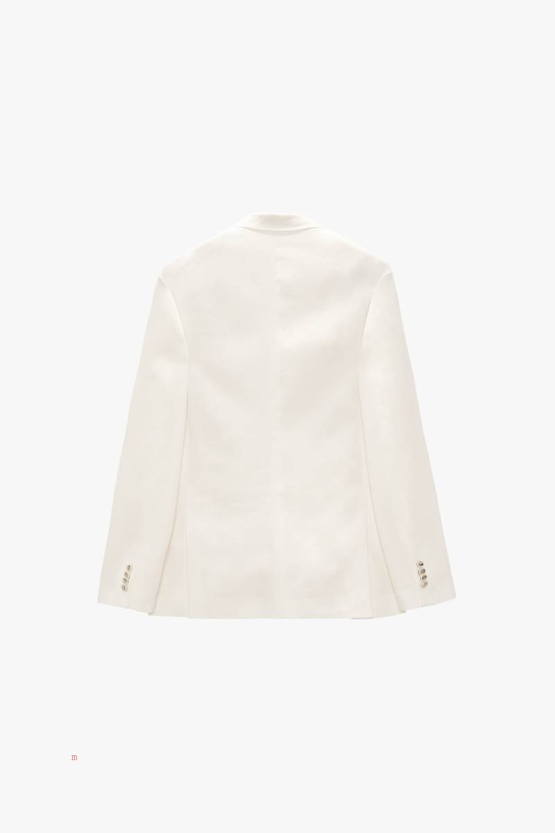 ZARA LINEN BLEND SUIT Blazers Herr Vita | VBZAU-4705