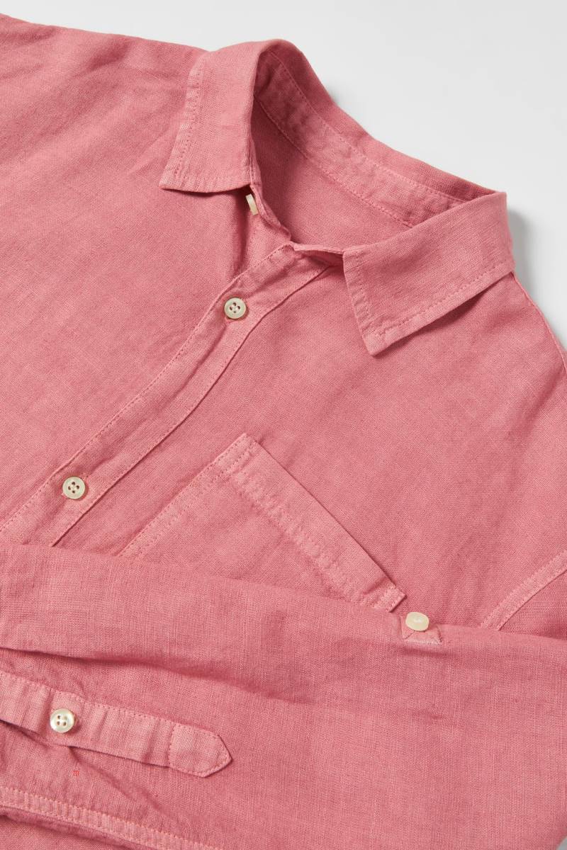 ZARA LINEN-BLEND Skjorta Pojke Röda | IAMOZ-4015