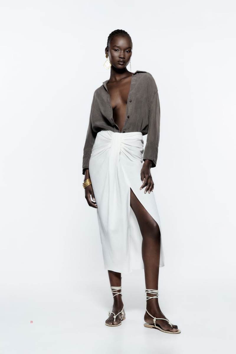 ZARA LINEN-BLEND WITH VENTS Skjorta Dam Mörkgrå | FZSKE-5689