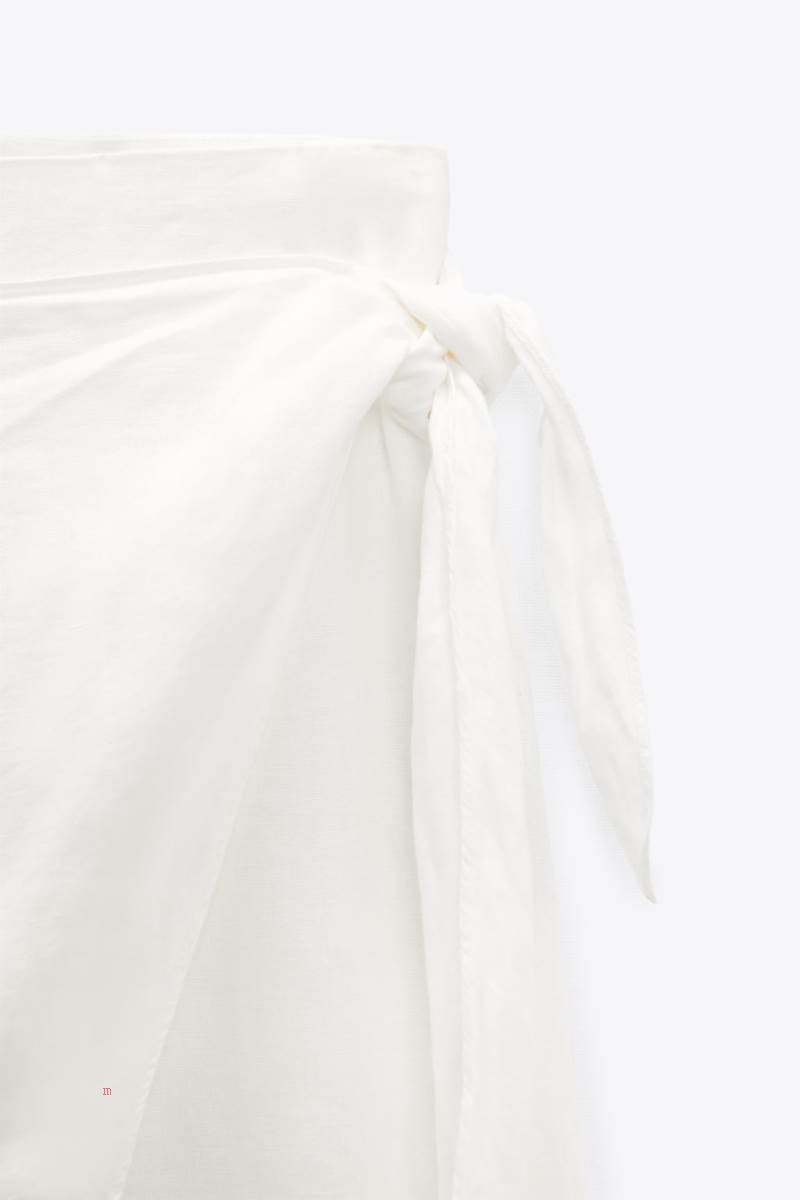 ZARA LINEN PAREO Byxor Dam Vita | URDEB-0916