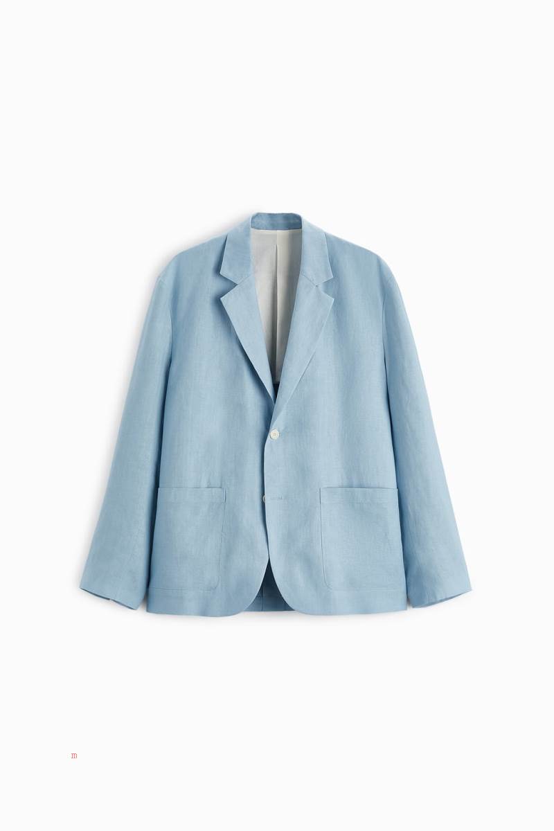 ZARA LINEN SUIT Blazers Herr Ljusblå | TXPSI-1054