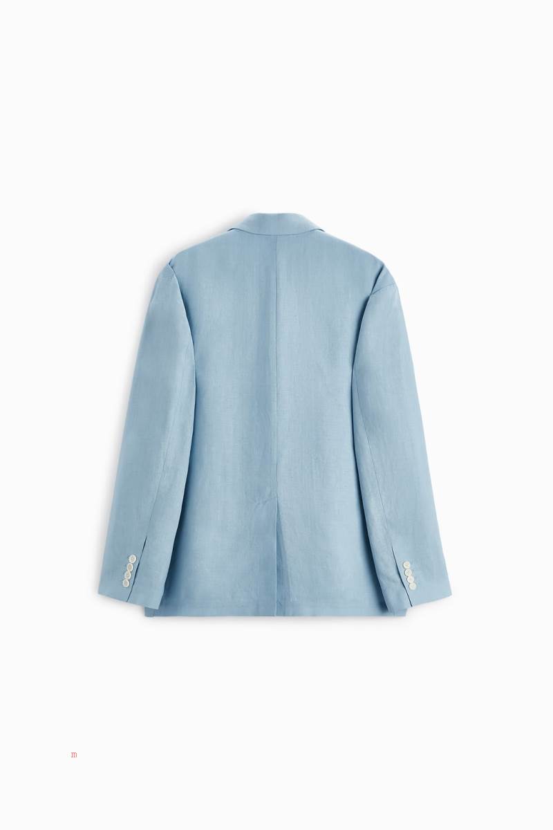 ZARA LINEN SUIT Blazers Herr Ljusblå | TXPSI-1054