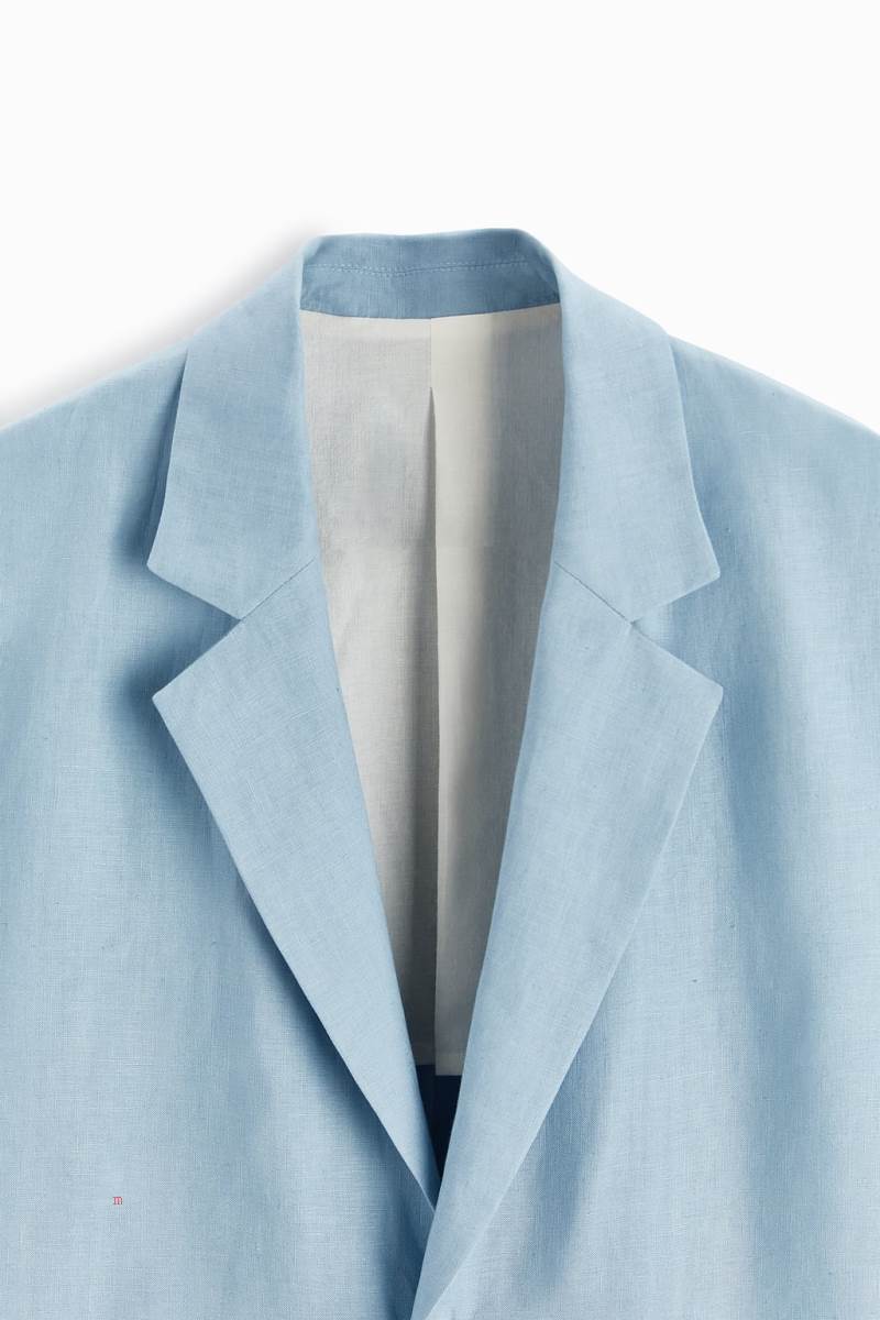 ZARA LINEN SUIT Blazers Herr Ljusblå | TXPSI-1054