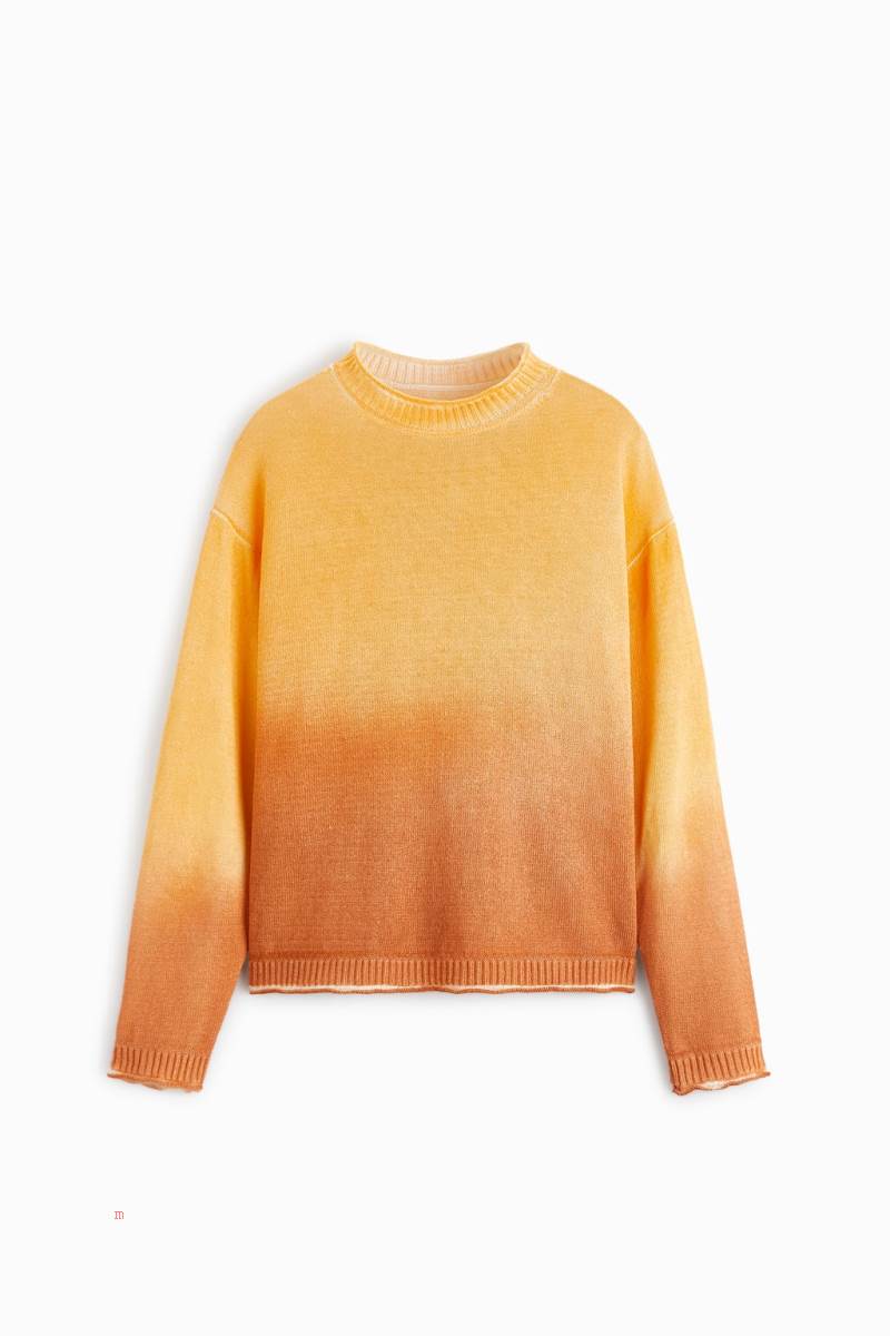 ZARA LINEN Tröjor Herr Orange | GVLKP-3679