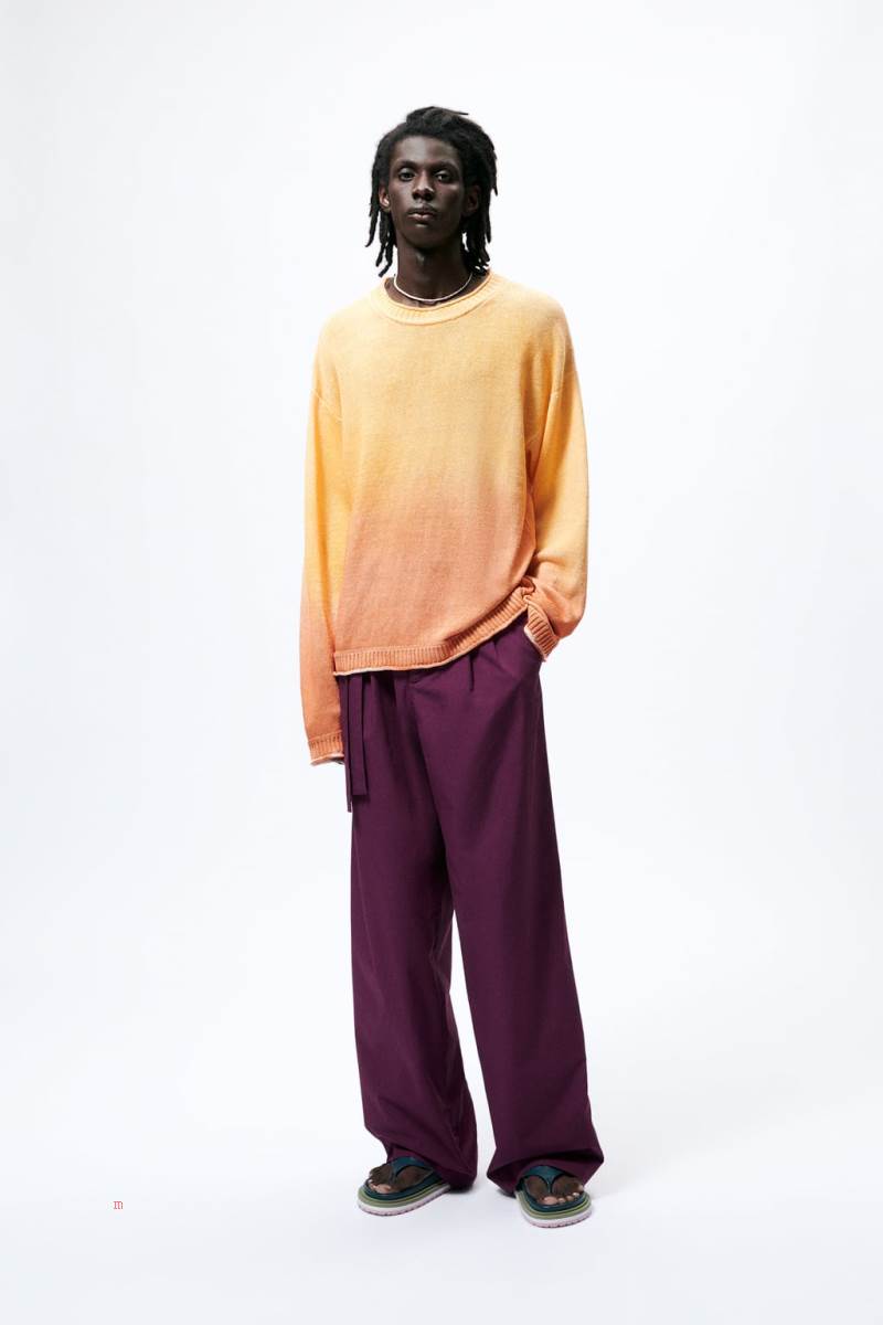 ZARA LINEN Tröjor Herr Orange | GVLKP-3679