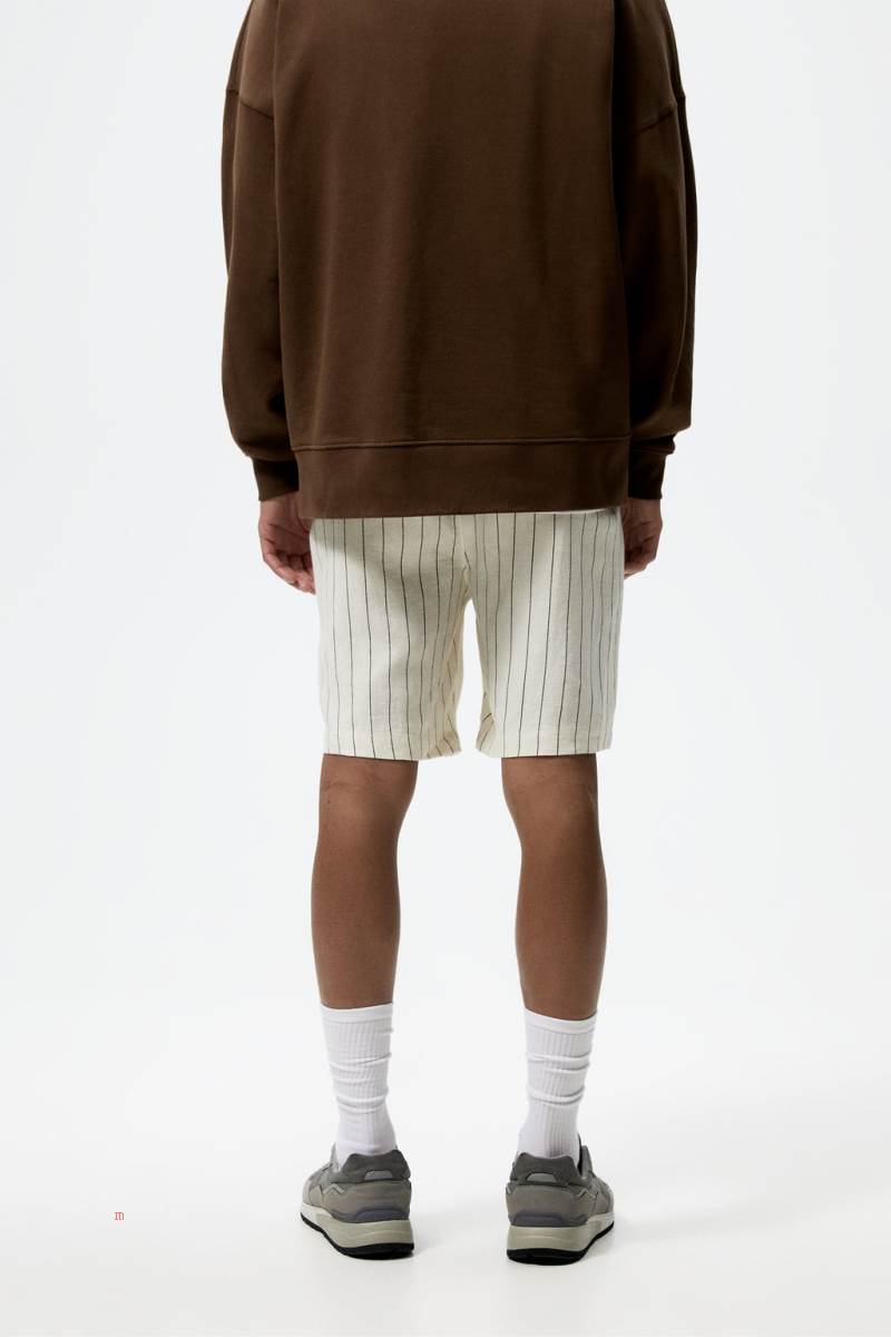 ZARA LINEN - VISCOSE BERMUDA Shorts Herr Stripes | RQSHB-0918