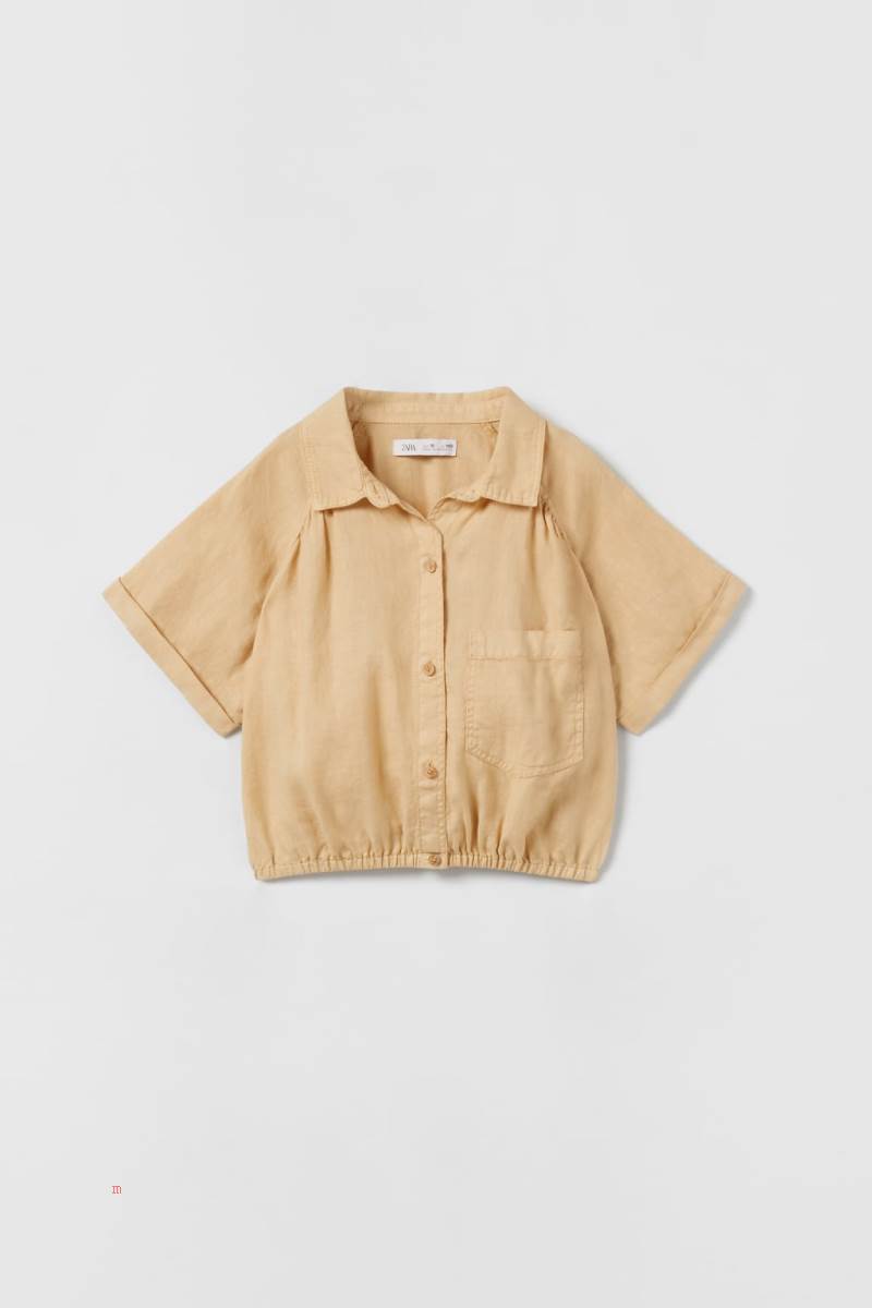 ZARA LINEN WITH POCKET Blusar Tjej Bruna | SVCKL-9706