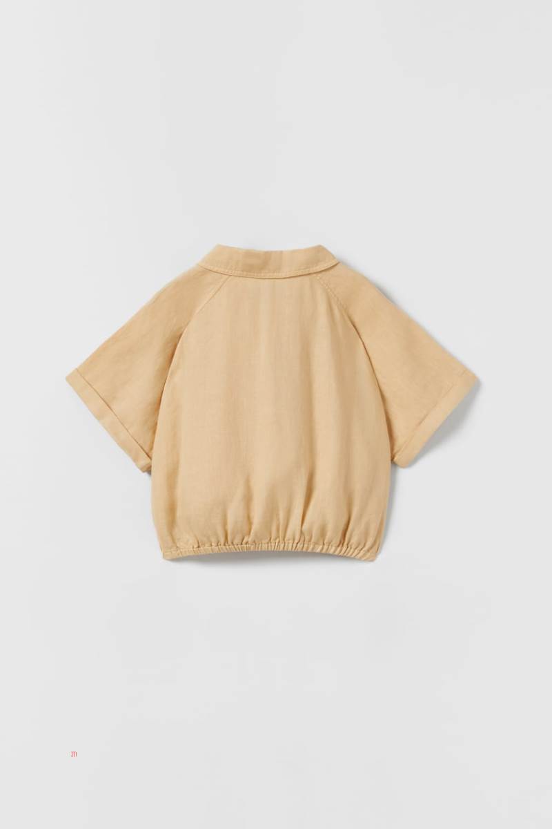ZARA LINEN WITH POCKET Blusar Tjej Bruna | SVCKL-9706