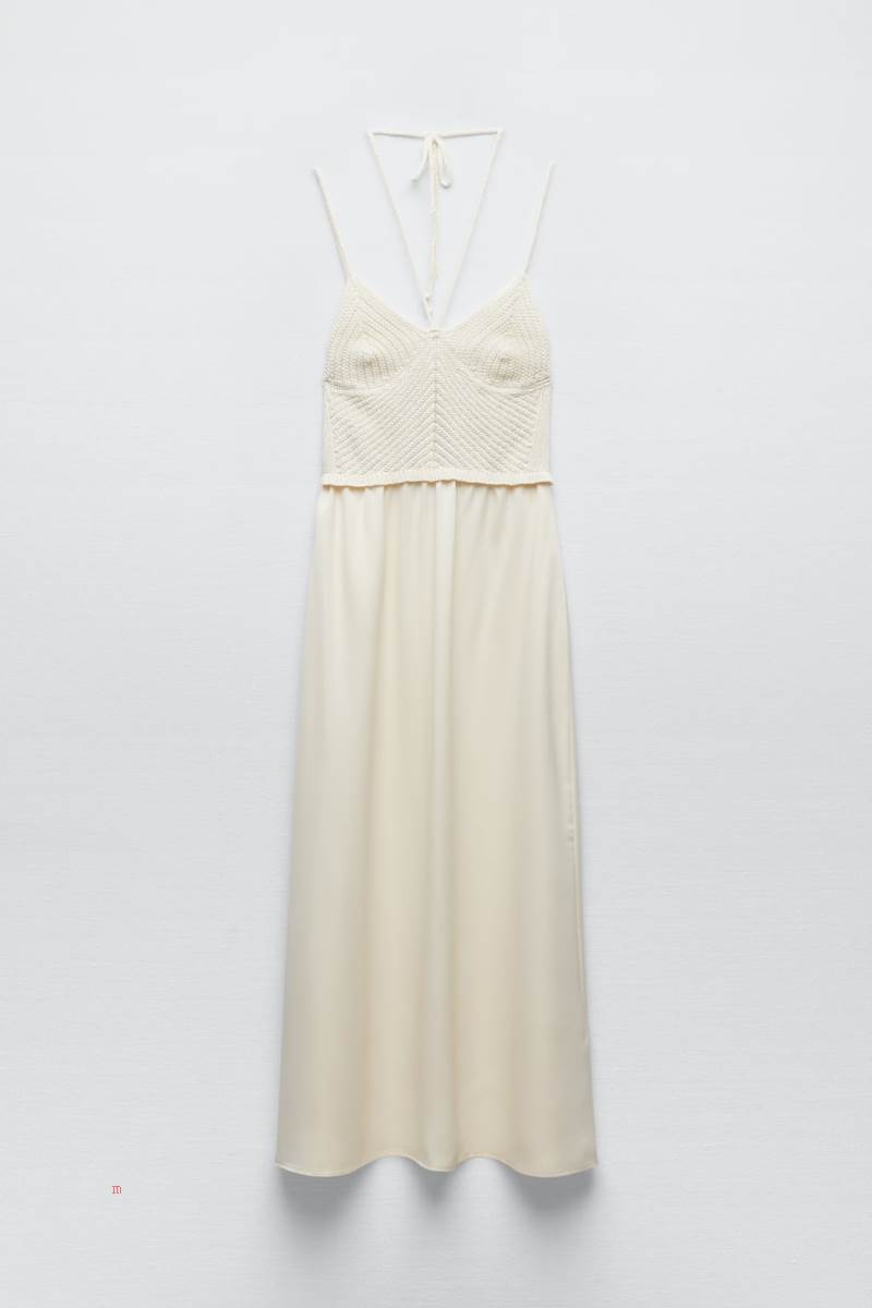 ZARA LONG CONTRAST MAXI Klänning Dam Bruna | EJIOW-6710