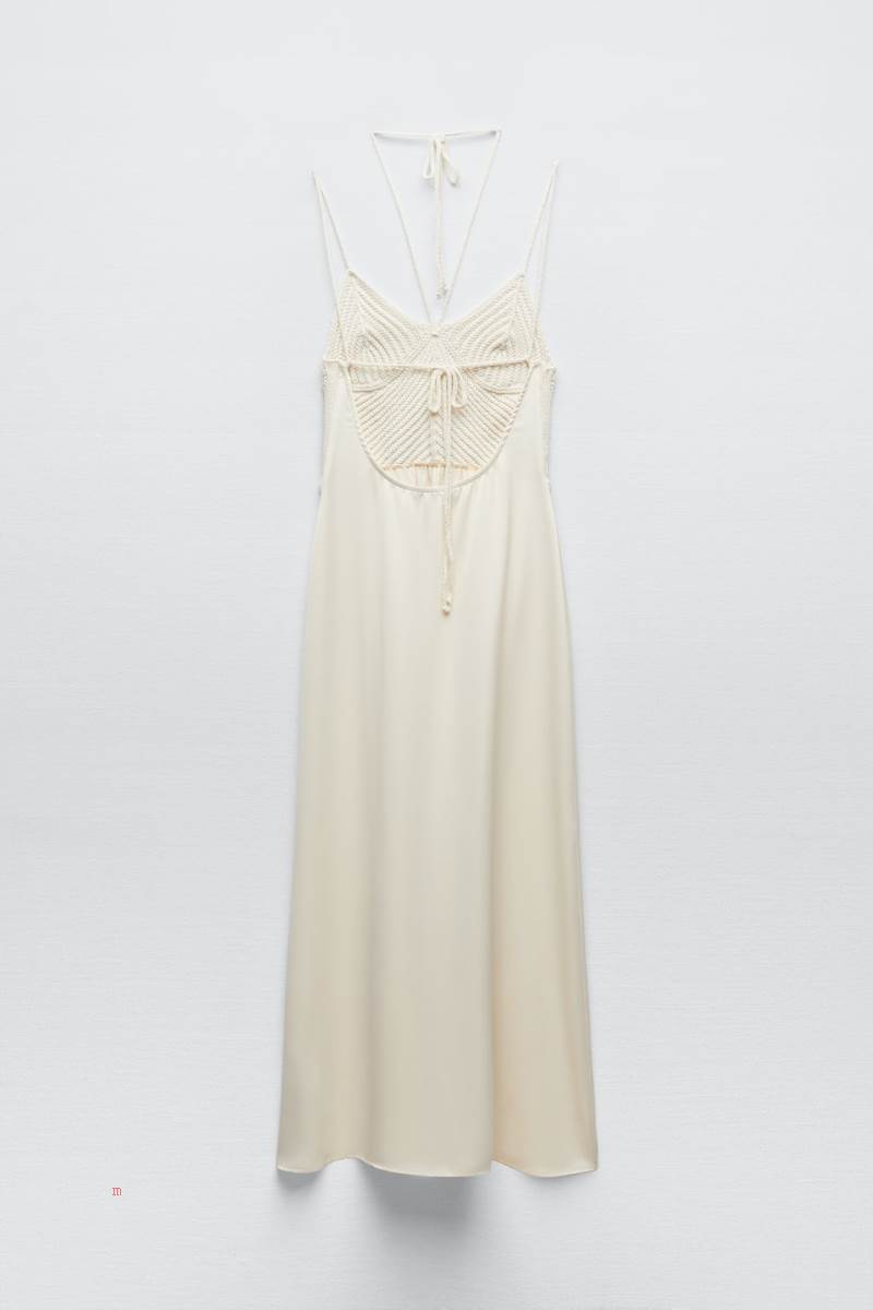 ZARA LONG CONTRAST MAXI Klänning Dam Bruna | EJIOW-6710