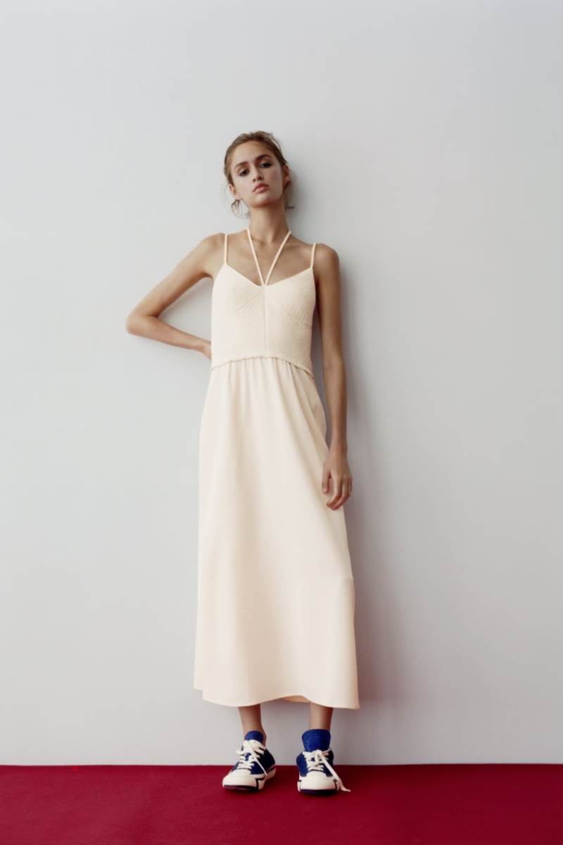 ZARA LONG CONTRAST MAXI Klänning Dam Bruna | EJIOW-6710