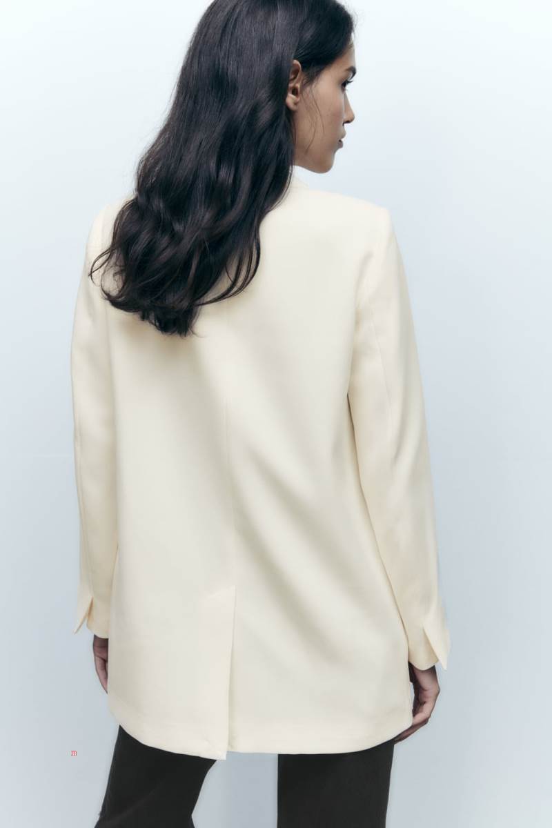 ZARA LONG LOOSE FIT Blazers Dam Grå Vita | TMJHE-6124