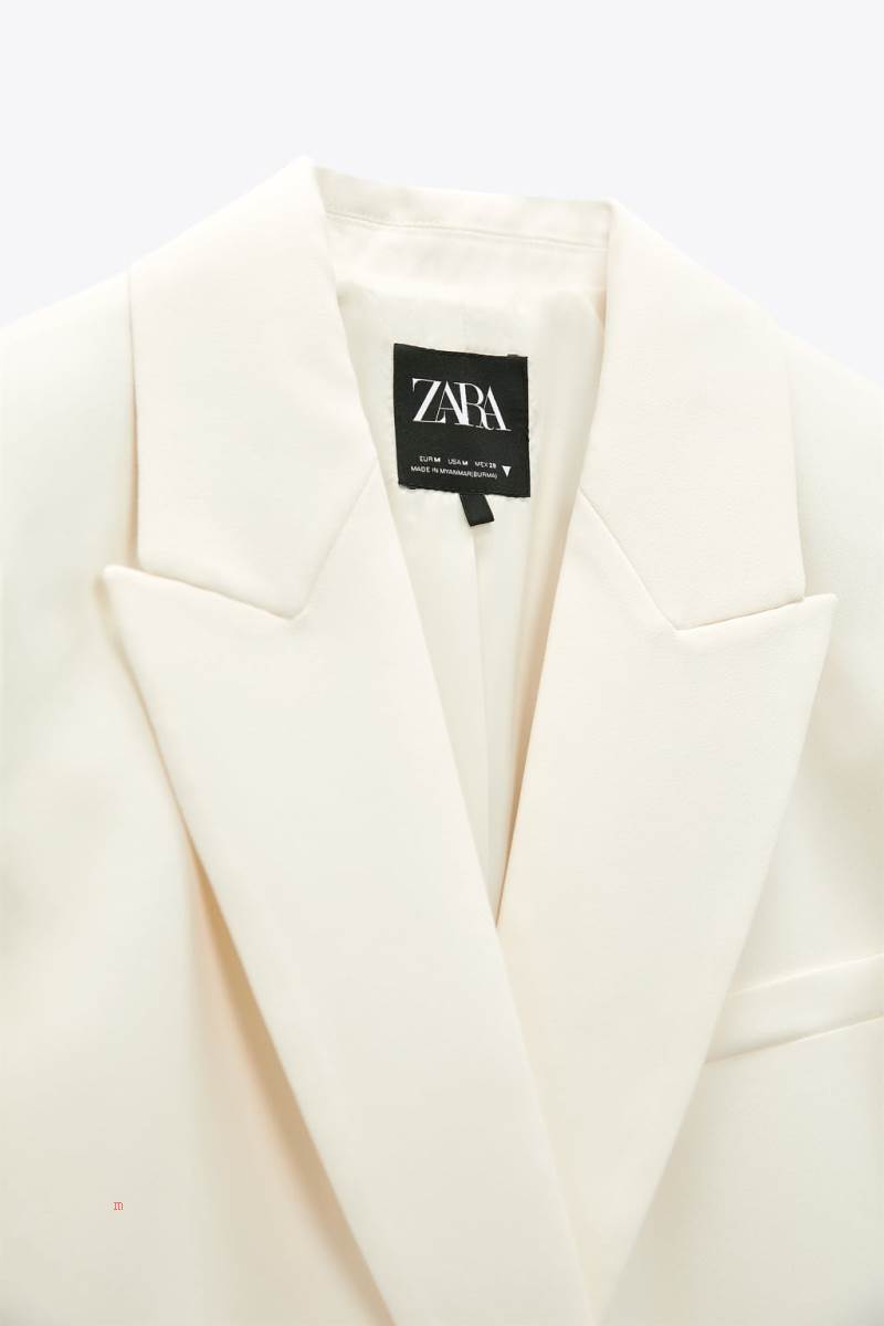 ZARA LONG LOOSE FIT Blazers Dam Grå Vita | TMJHE-6124
