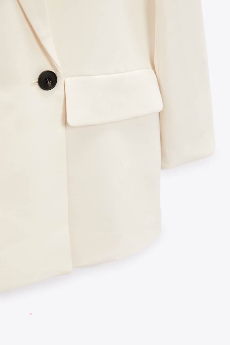 ZARA LONG LOOSE FIT Blazers Dam Grå Vita | TMJHE-6124