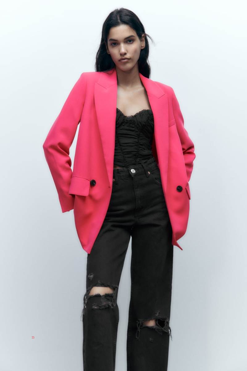 ZARA LONG LOOSE FIT Blazers Dam Rosa | NVPEM-3509